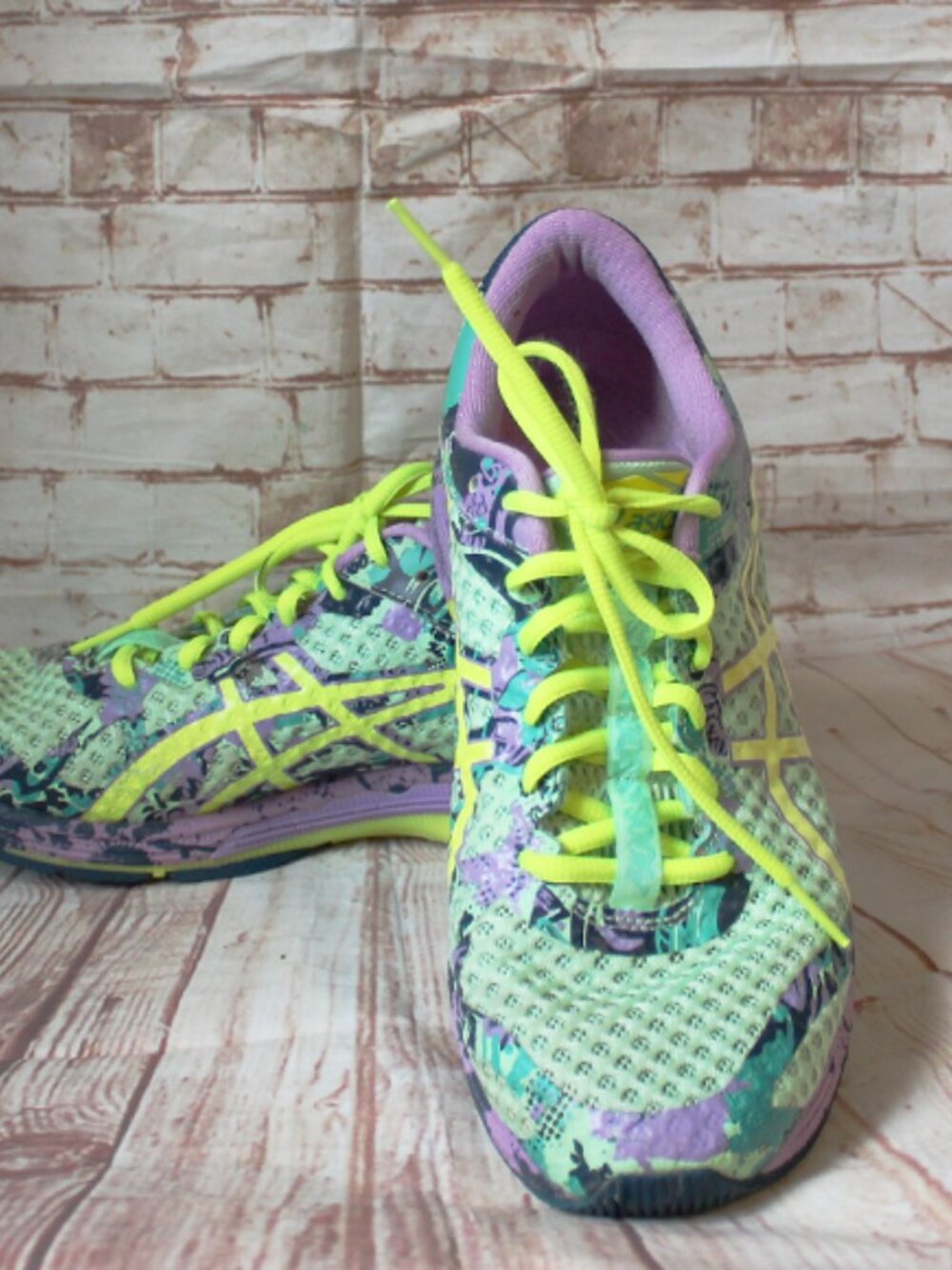 Asics GEL-Nimbus Dynamic Duomax Running Shoes T676N Purple Neon Yellow sz: 9 - Picture 2 of 9